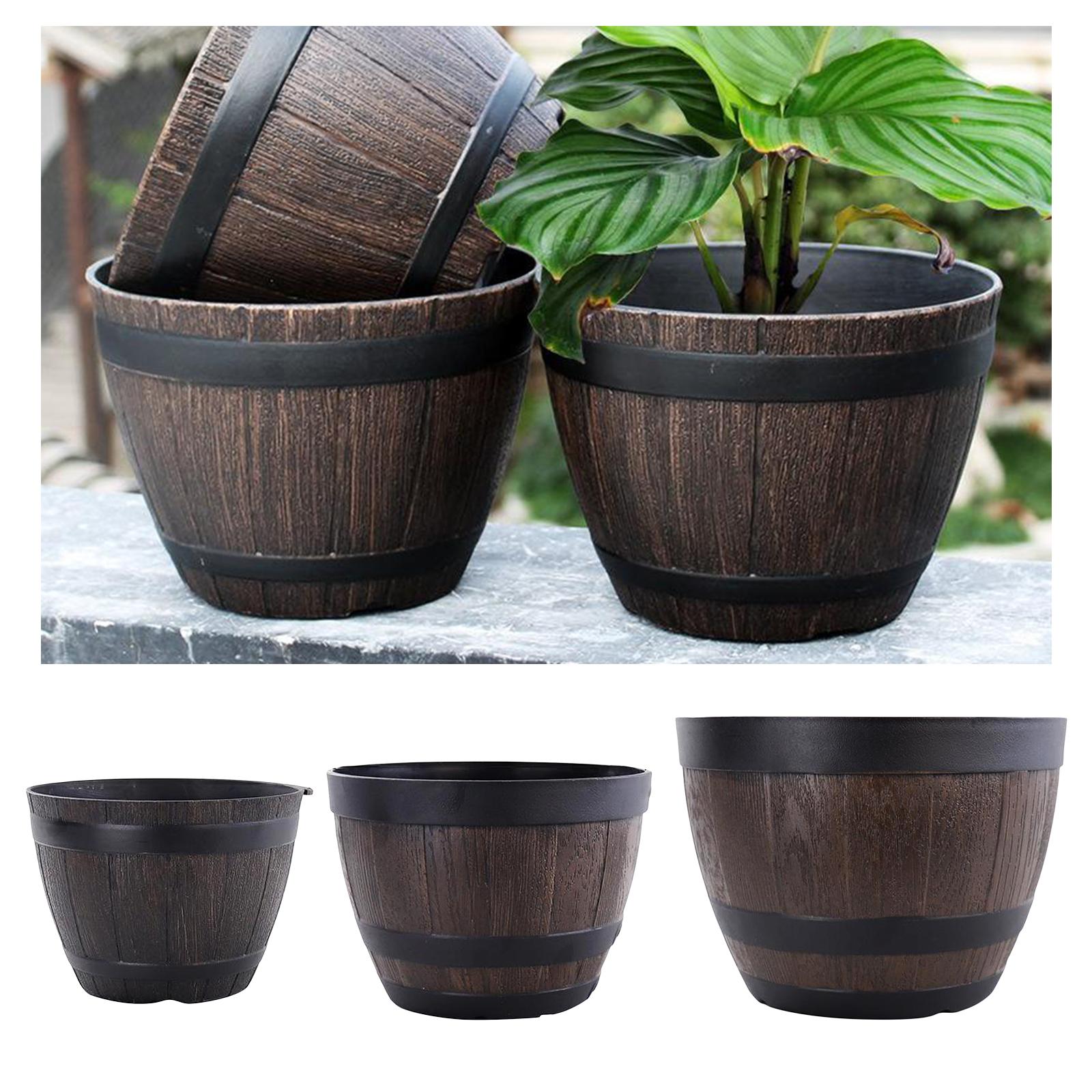 Aloe Vera Pot - Barrel Planter Pot Large - Resin