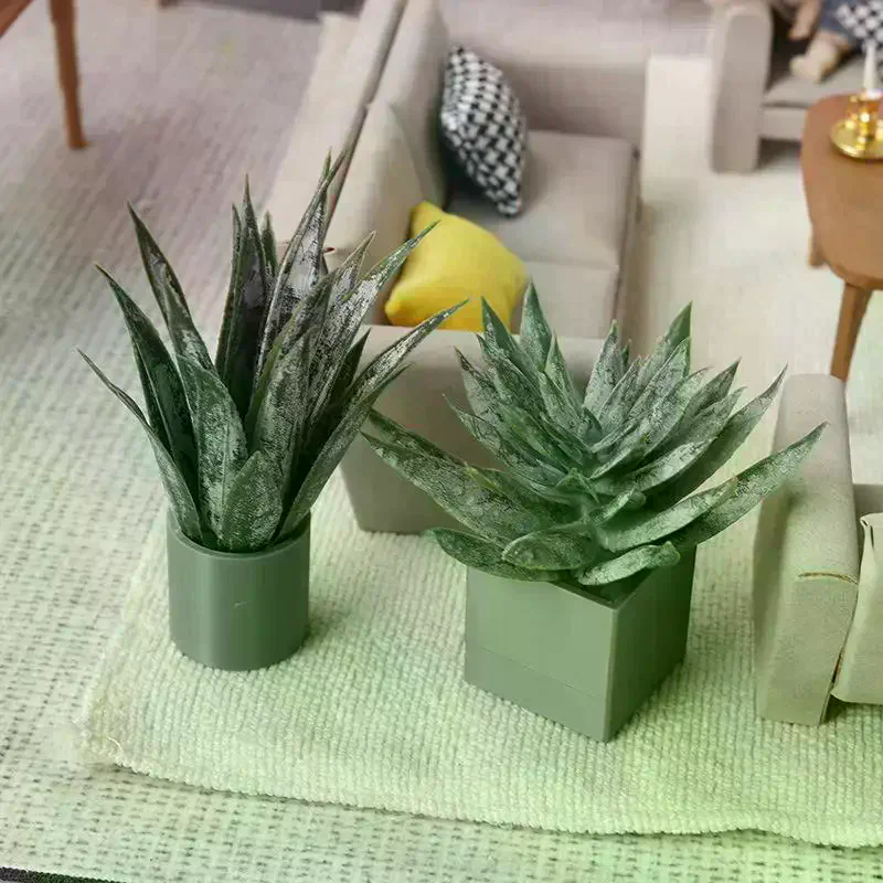 Aloe Vera Pot - Dollhouse Decor Mini Aloe Vera Plant