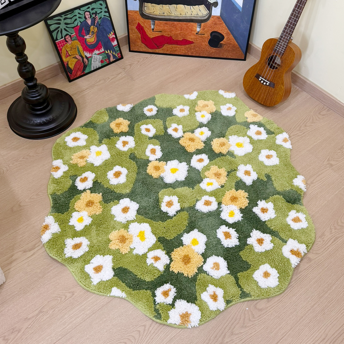 Green Meadow Daisy Tufted Rug, - огляд і ціна Maranta Prayer Plant